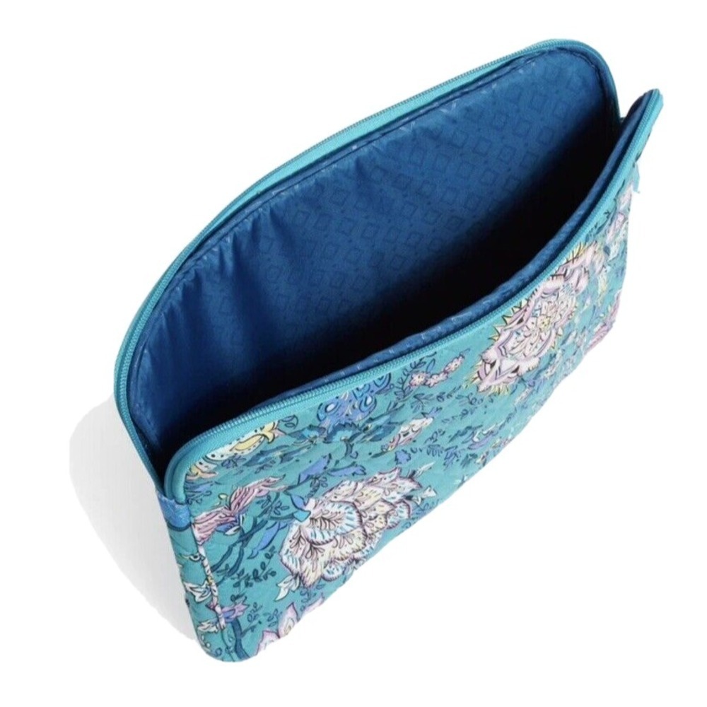 Vera Bradley Laptop Tablet Sleeve Protector Cover Case Peacock Garden Teal Blue - Picture 2 of 4